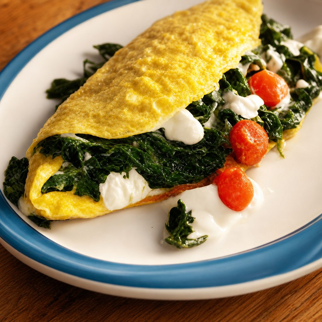 Spinach & Feta Omelette.